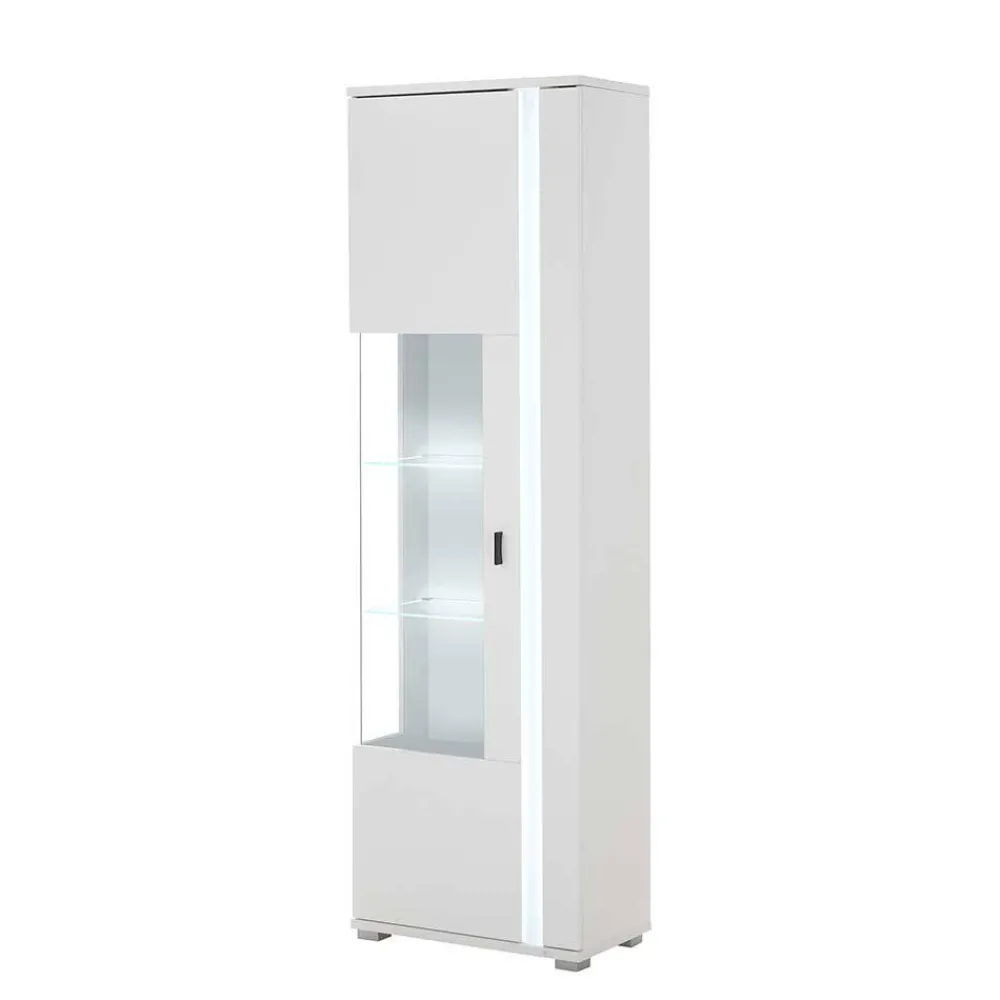 Wohnen Schmaler Vitrinenschrank mit LED Beleuchtung - Tirol