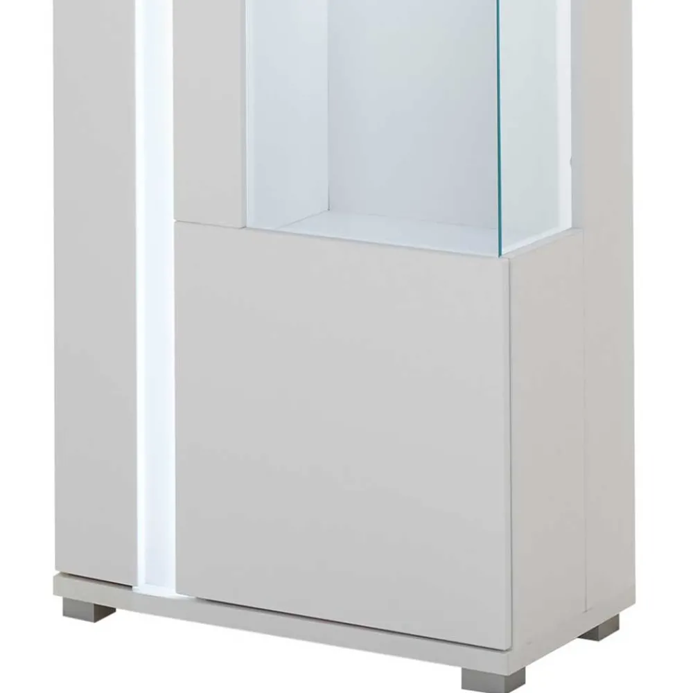 Wohnen Schmaler Vitrinenschrank mit LED Beleuchtung - Tirol