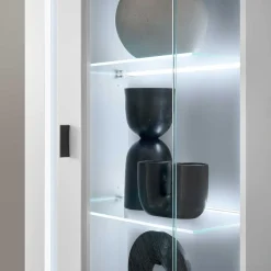 Wohnen Schmaler Vitrinenschrank mit LED Beleuchtung - Tirol