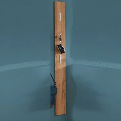 Wohnen Schmales Garderoben Paneel Reestyl in Eichefarben