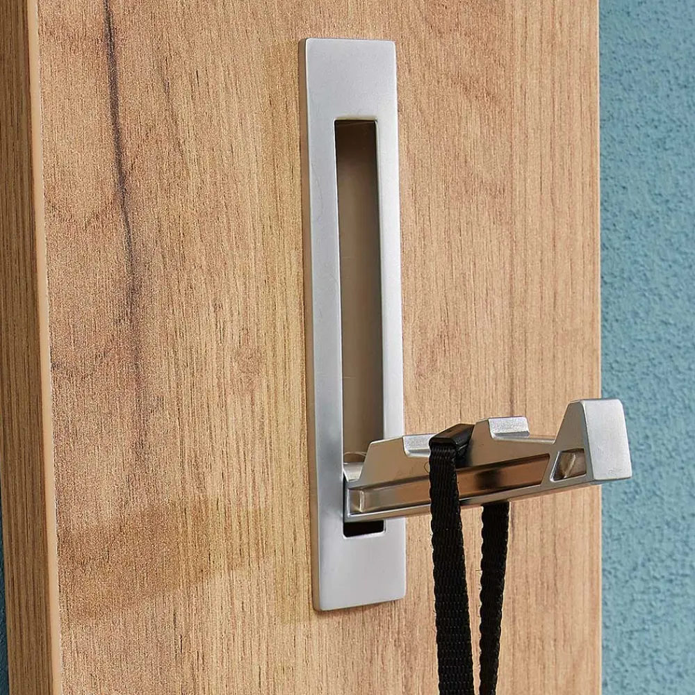 Wohnen Schmales Garderoben Paneel Reestyl in Eichefarben