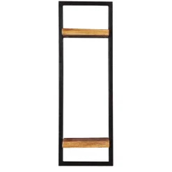 Wohnen Esszimmerregale|Regale*Schmales Industrial Wandregal mit zwei Holzablagen - Evradon