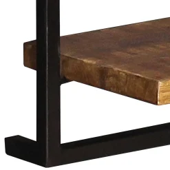 Wohnen Esszimmerregale|Regale*Schmales Industrial Wandregal mit zwei Holzablagen - Evradon