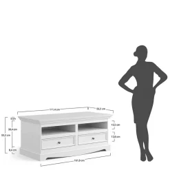 Wohnen Schmales Landhaus TV Board mit 111 cm Breite - Manipur
