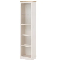 Wohnen Esszimmer-Vitrinen*Schmales Regal in Weiß und Honigfarben - Zentra