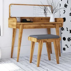 Wohnen Schminktisch & Hocker - moderner Retro Style - Hardus (zweiteilig)