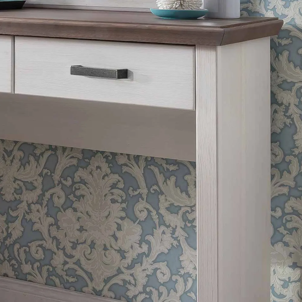 Wohnen Schminktisch Konsole Izarella in Weiß und Taupe