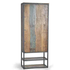 Wohnen Esszimmer-Vitrinen|Shabby Chic Möbel*Schrank aus Recyclingholz mit Lackresten - Miriam