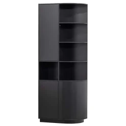 Wohnen Esszimmer-Vitrinen*Schrank einseitig abgerundet in Schwarz - Niwidus