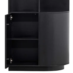 Wohnen Esszimmer-Vitrinen*Schrank einseitig abgerundet in Schwarz - Niwidus