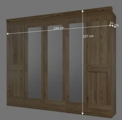 Wohnen Schrank fürs Schlafzimmer 5-türig - 3 Spiegel - Zamron