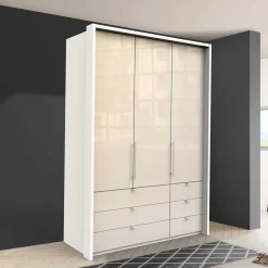 Wohnen Schrank fürs Schlafzimmer in Creme Glas & Weiß - Zidarie