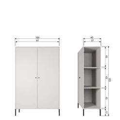 Wohnen Schrank in Hellgrau und Schwarz - Aturin