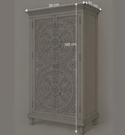 Wohnen Schrank in Holz White Wash - Notana