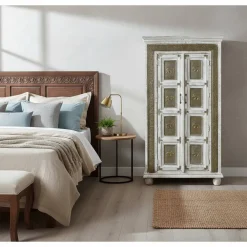 Wohnen Orientalische Möbel*Schrank mit Elefanten und Ornamenten - Sevenzina