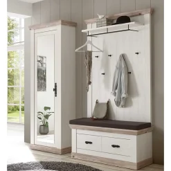 Wohnen Schrank mit Spiegeltür & Garderobe - Nedita (dreiteilig)