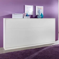 Wohnen Weiße Möbel*Schrankbett in Weiß aus Metall mit Matratze - Dynamic