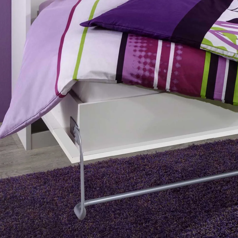 Wohnen Weiße Möbel*Schrankbett in Weiß aus Metall mit Matratze - Dynamic