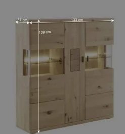 Wohnen Schrankvitrine aus hellem Asteiche Massivholz - Losiamos