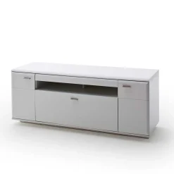 Wohnen Schrankwand Wohnzimmer in Weiß - Hazime (vierteilig)