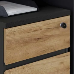 Wohnen Graue Möbel|Bürotische*Schreibtisch & Rollcontainer 158x79 cm - Contrage (zweiteilig)