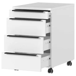 Wohnen Weiße Möbel|Bürotische*Schreibtisch & Rollcontainer Set - Sparkle (zweiteilig)