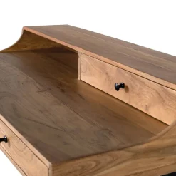 Wohnen Schwarze Möbel|Naturholzmöbel*Schreibtisch aus Akazie Massivholz - Sugora