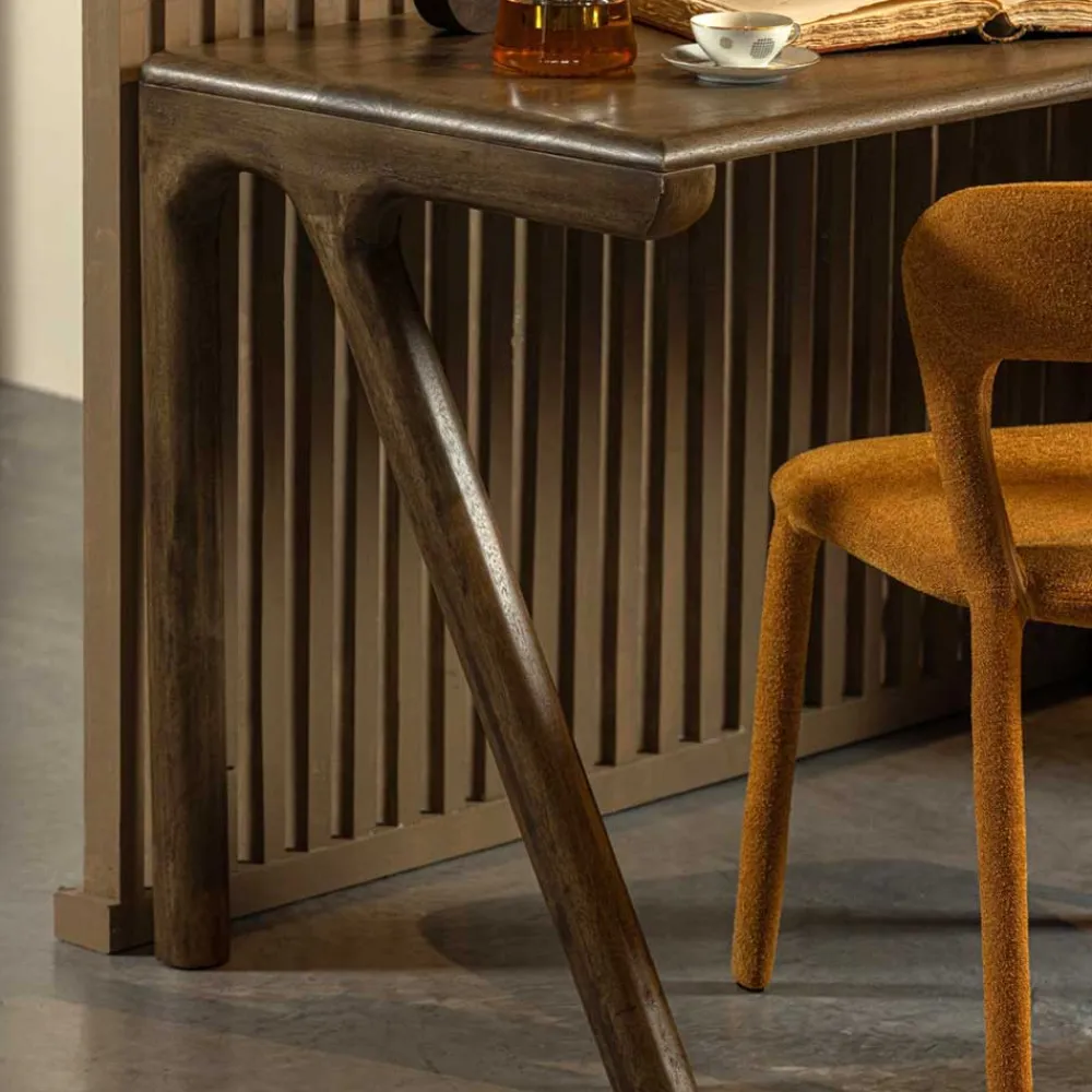 Wohnen Schreibtisch aus Mangoholz in Walnuss Braun - Tadeuz