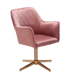 Wohnen Schreibtisch Drehsessel in Rosa Samt - Tsinaton