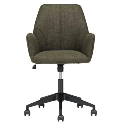 Wohnen Schreibtisch Drehstuhl aus Strukturstoff Oliv Grün - Alexandro