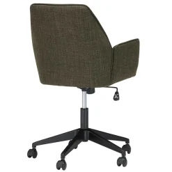 Wohnen Schreibtisch Drehstuhl aus Strukturstoff Oliv Grün - Alexandro