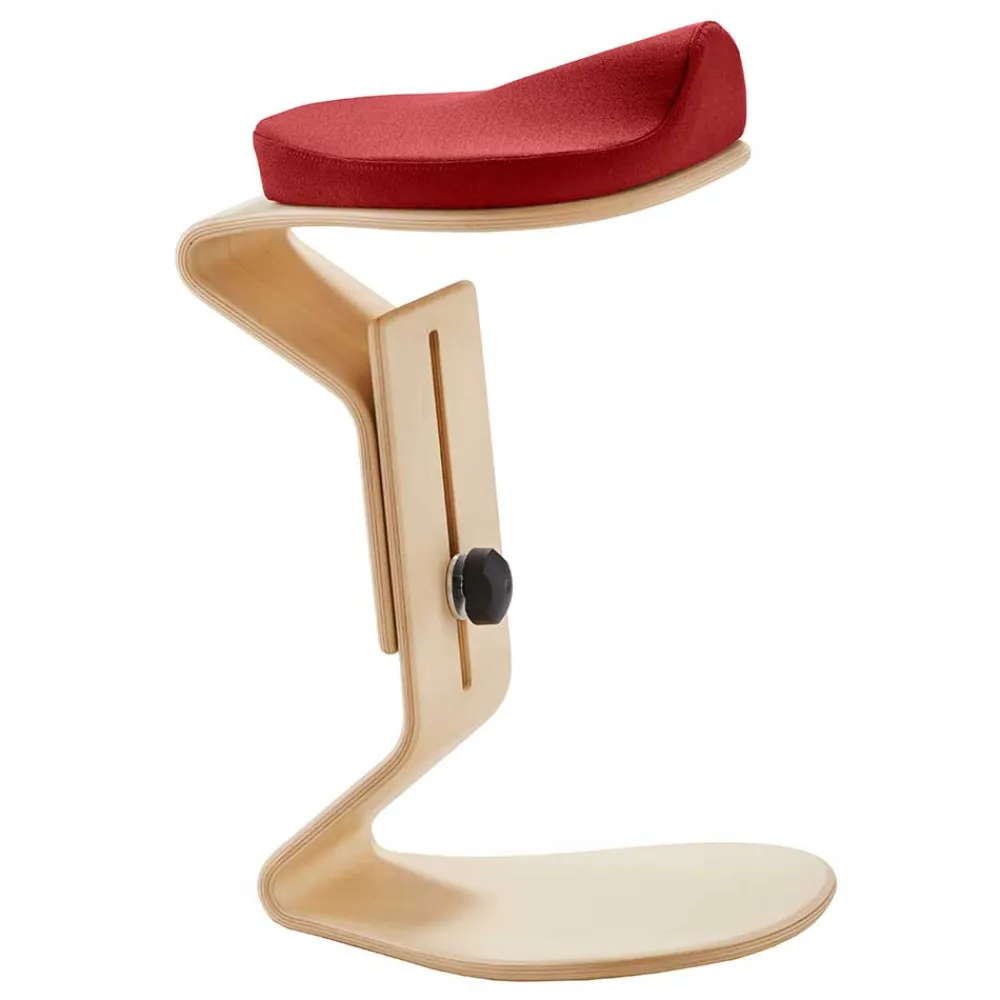 Wohnen Bürostühle*Schreibtisch Hocker in Rot Stoff - Cognac