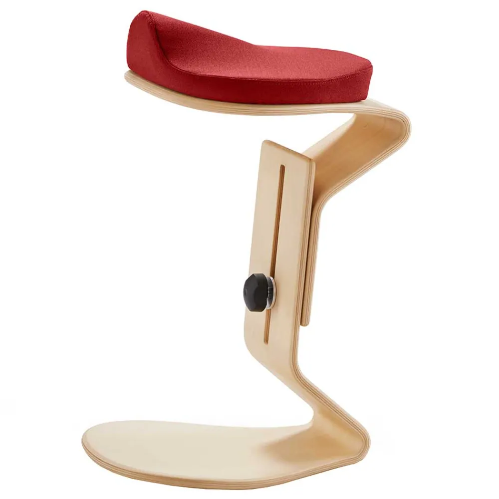 Wohnen Bürostühle*Schreibtisch Hocker in Rot Stoff - Cognac