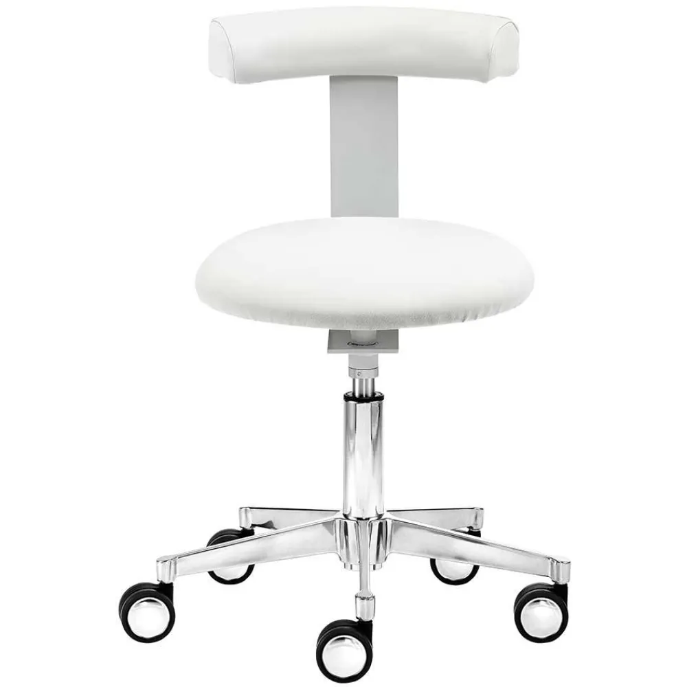 Wohnen Graue Möbel|Weiße Möbel*Schreibtisch Hocker mit Rückenlehne in Weiß - Tanta