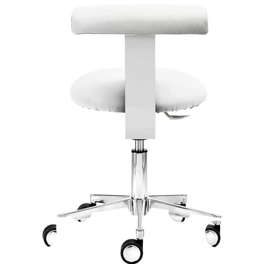 Wohnen Graue Möbel|Weiße Möbel*Schreibtisch Hocker mit Rückenlehne in Weiß - Tanta