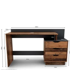 Kinder Wohnen Schreibtisch in Altholz Optik mit Anthrazit - Georgia