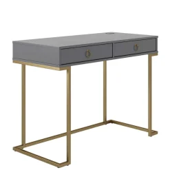Wohnen Bürotische|Jugendzimmertische*Schreibtisch in Grau und Messing - Woman