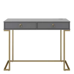 Wohnen Bürotische|Jugendzimmertische*Schreibtisch in Grau und Messing - Woman