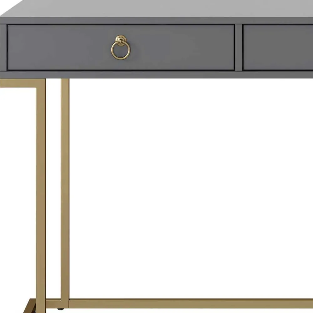 Wohnen Bürotische|Jugendzimmertische*Schreibtisch in Grau und Messing - Woman