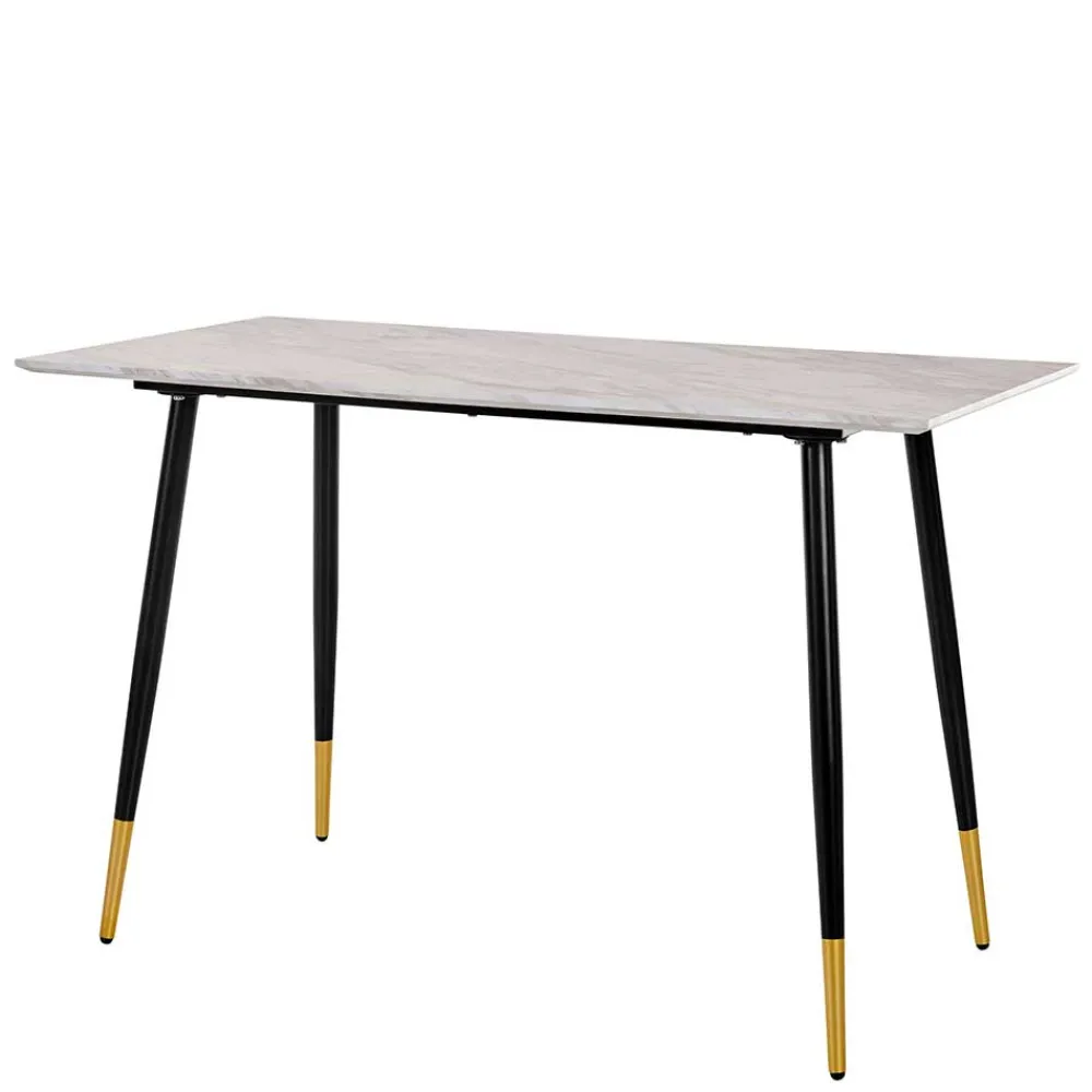 Wohnen Bürotische*Schreibtisch in Marmoroptik Weiß Grau - Riguna