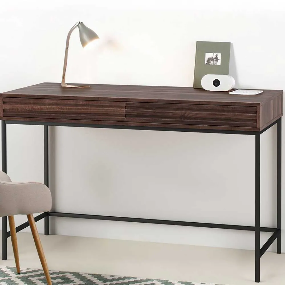 Wohnen Schreibtisch in Walnuss Holzoptik - Teleska