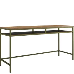 Wohnen Schreibtisch in Walnuss Optik und Oliv Grün - Cedreona