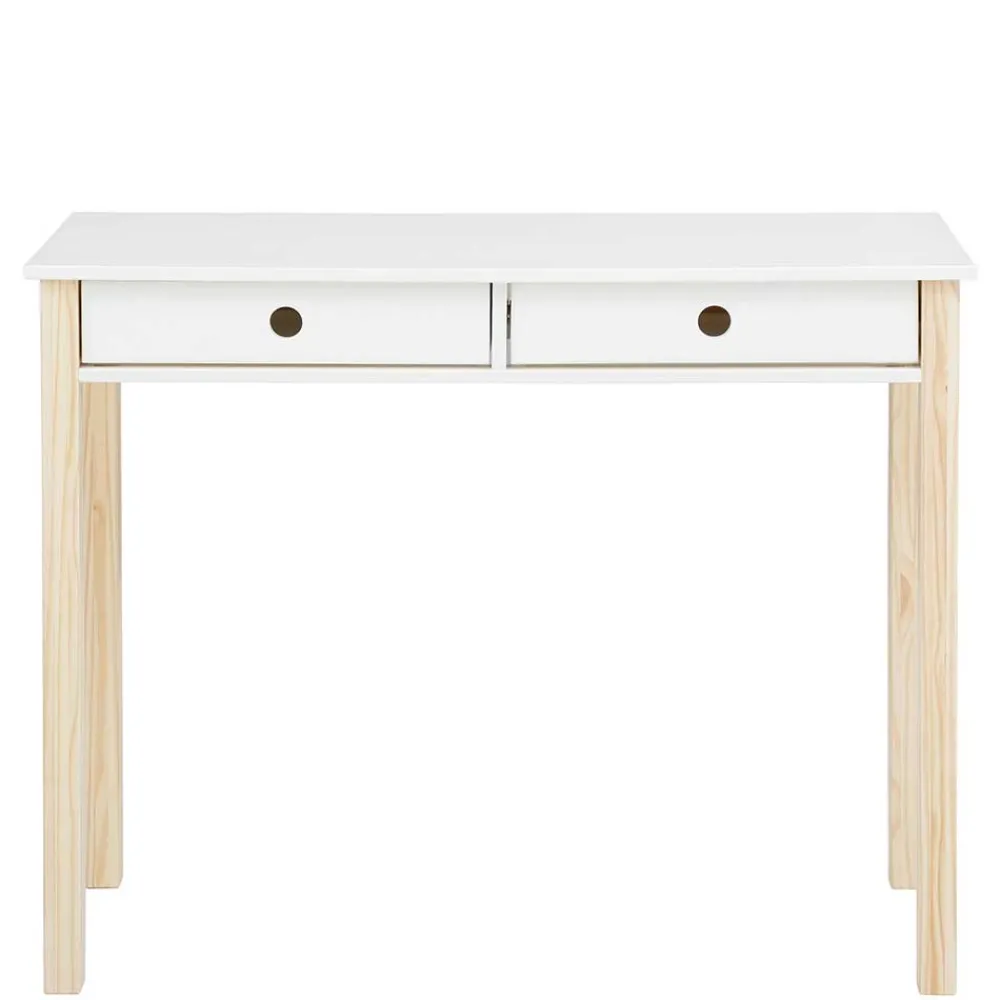 Wohnen Jugendzimmertische|Kinderschreibtische*Schreibtisch in Weiß mit Kiefer - Cayman
