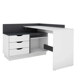 Wohnen Bürotische|Jugendzimmertische*Schreibtisch in Weiß und Anthrazit - Hugadano