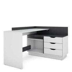 Wohnen Bürotische|Jugendzimmertische*Schreibtisch in Weiß und Anthrazit - Hugadano