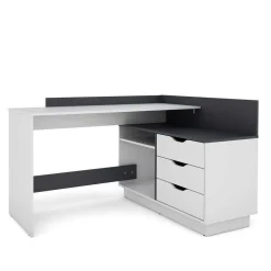 Wohnen Bürotische|Jugendzimmertische*Schreibtisch in Weiß und Anthrazit - Hugadano