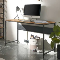 Wohnen Bürotische*Schreibtisch in Wildeiche Optik und Schwarz - Caprera