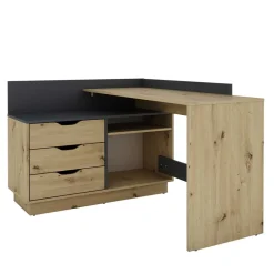 Wohnen Graue Möbel|Bürotische*Schreibtisch in Wildeiche NB & Anthrazit - Lician