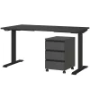 Wohnen Bürotische*Schreibtisch Kombination in Dunkelgrau - Espnoz (zweiteilig)