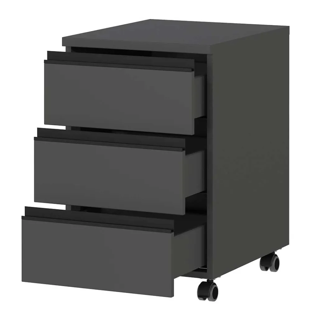 Wohnen Bürotische*Schreibtisch Kombination in Dunkelgrau - Espnoz (zweiteilig)